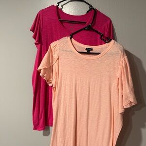 Torrid BUNDLE tshirts pale pink and hot pink